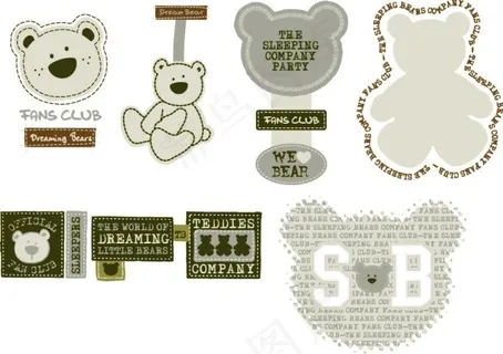 小熊形状矢量素材