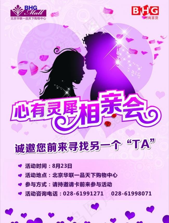 相亲会宣传海报图片cdr矢量模版下载