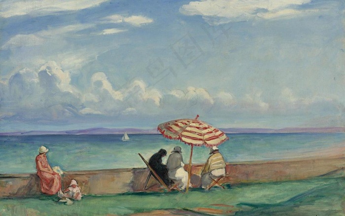 海边风光油画图片
