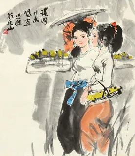 枇杷少女图图片