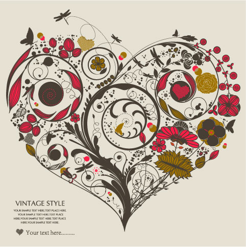 植物花藤花纹矢量图下载