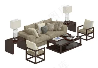 布艺沙发素材模型