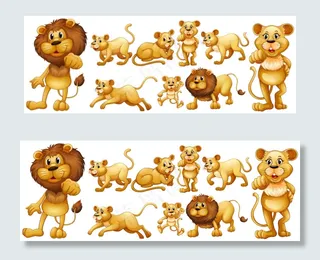 卡通狮子矢量设计