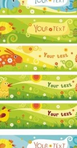 可爱的卡通banner02vect...