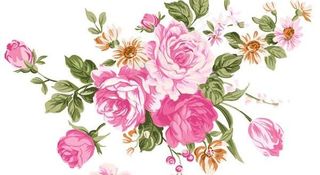 田园风格的写实花卉PSD图