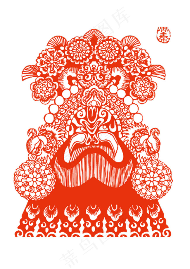 中国古代戏曲脸谱剪纸图