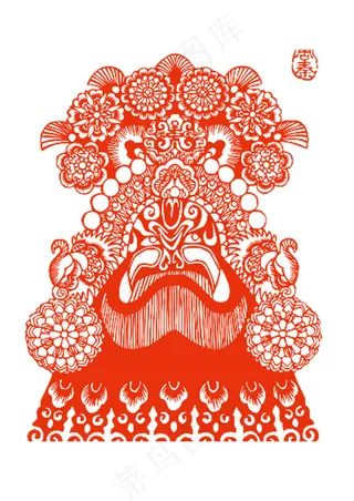 中国古代戏曲脸谱剪纸图