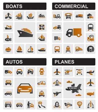 海陆空交通工具图标