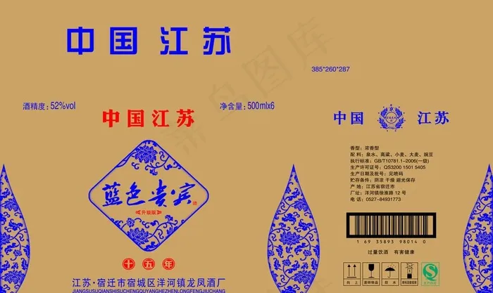 蓝色贵宾 包装图片psd模版下载