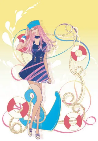 矢量精美时尚卡通美眉07矢量