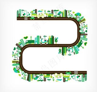 绿色城市环保背景图片