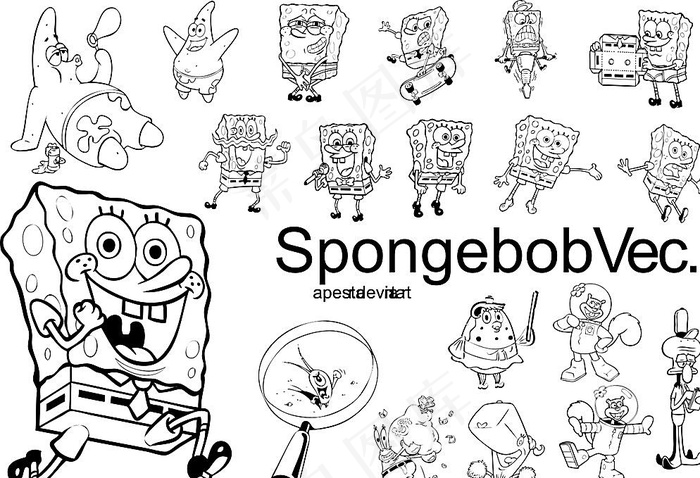 手绘 海绵宝宝图片