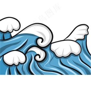 手绘大海浪花手绘大海浪花