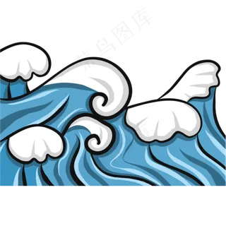 手绘大海浪花手绘大海浪花