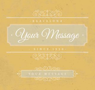 复古花纹文本背景矢量素材下载,