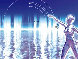 科技创意 人体模型 海洋波纹图片