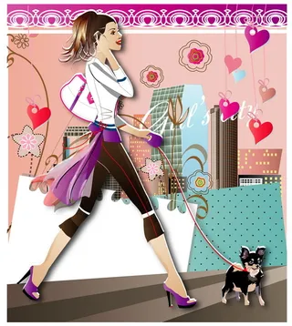 城市时尚女孩矢量