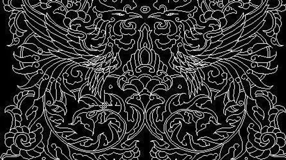 吉祥图案之凤穿牡丹CAD 吉祥图案之凤穿牡丹CAD