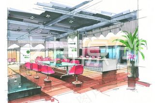 手绘 会议室效果图 景观设计图片
