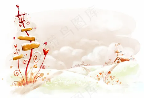 雪地里的指路牌