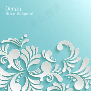 白色纸质花纹矢量背景图