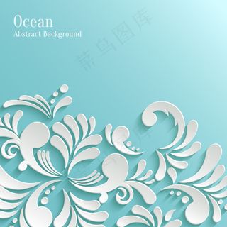 白色纸质花纹矢量背景图