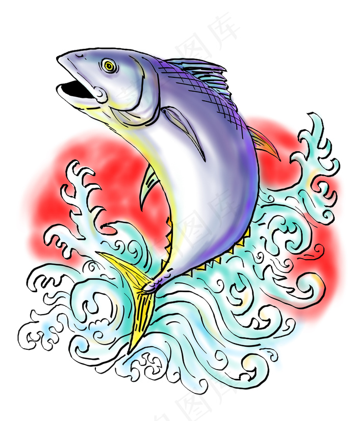 蓝鳍金枪鱼跳浪