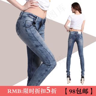 时尚修身牛仔裤提臀小脚裤