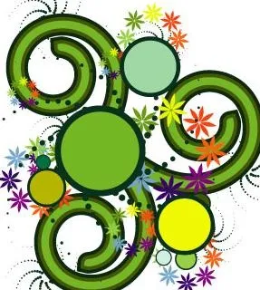 绿色时尚花纹矢量图29ai矢量模版下载