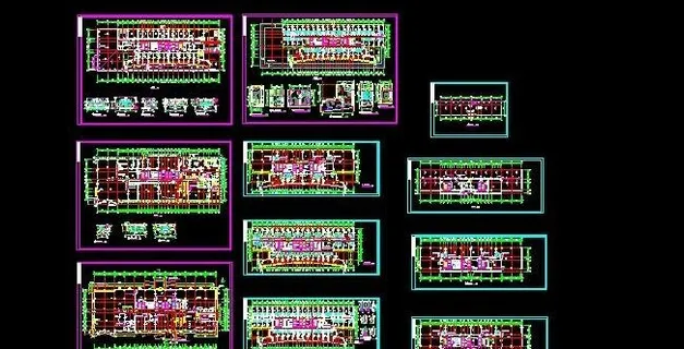 十六层高档五星级酒店建筑平面设计图