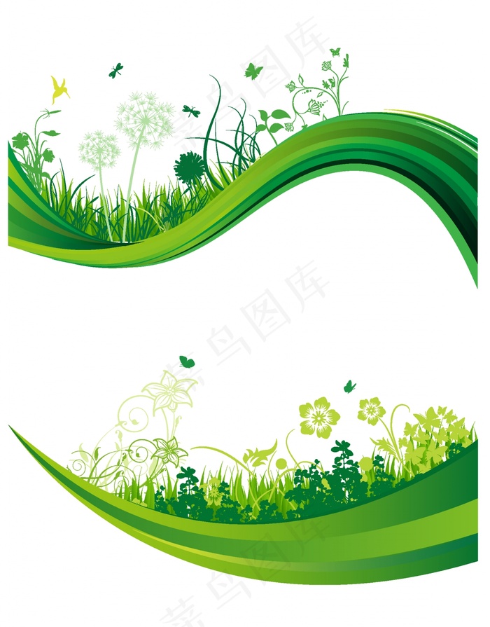 绿色环保花草矢量eps,ai矢量模版下载