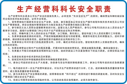 生产经营科科长安全职责cdr矢量模版下载