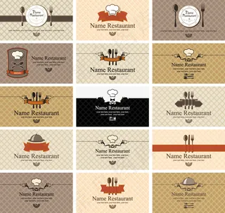 创意食物卡片矢量模板 名片设计