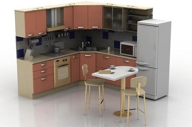 3d整体厨房模型素材图片