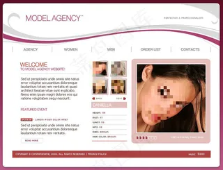 模特公司紫色背景flash模板