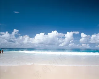 夏威夷海滩 蓝天白云图片