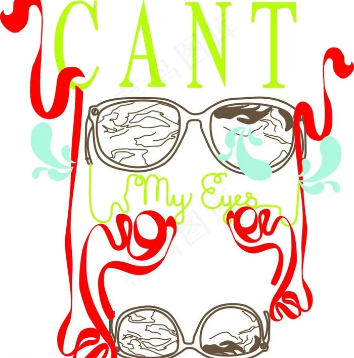 丝带眼镜图片cdr矢量模版下载