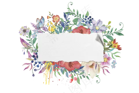 手绘花卉边框素材