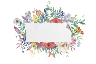 手绘花卉边框素材