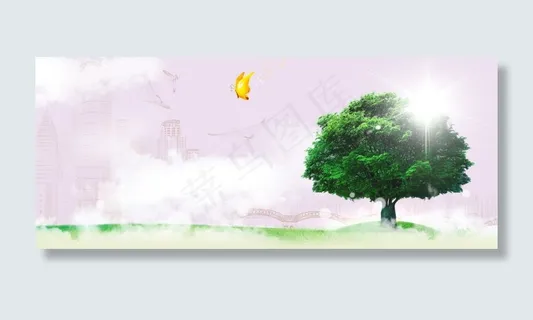 春天植树背景 春天植树背景