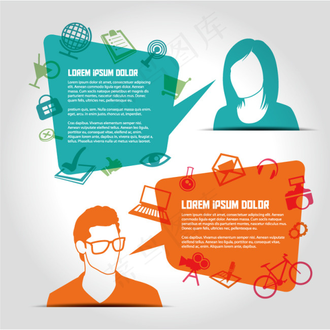 人物对话框矢量素材