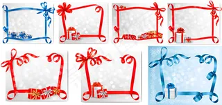 礼品带边框矢量素材