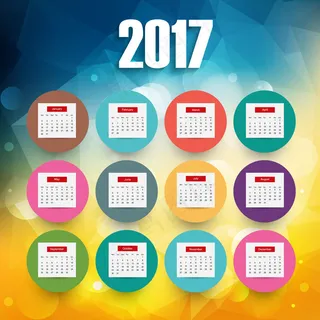 2017卡通矢量日历