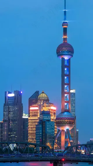 上海城市夜景高清摄影图片