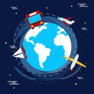 平面设计中的旅游插图