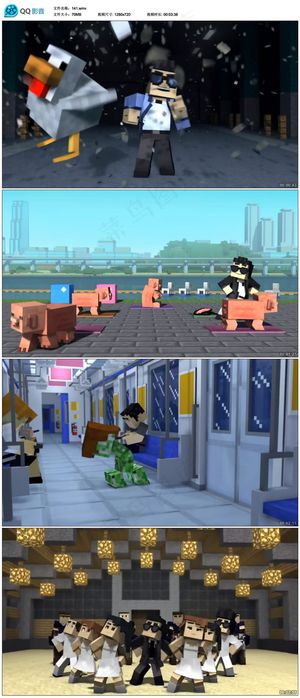 江南style歌曲卡通视频素材