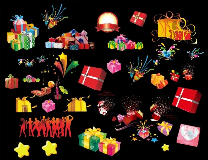 礼品盒 节日素材(210X297)cdr矢量模版下载