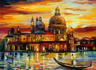 油画 威尼斯的天空图片