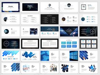 2018现代大气简约蓝色商业PPT...