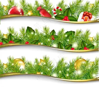 松树枝圣诞节横幅图片